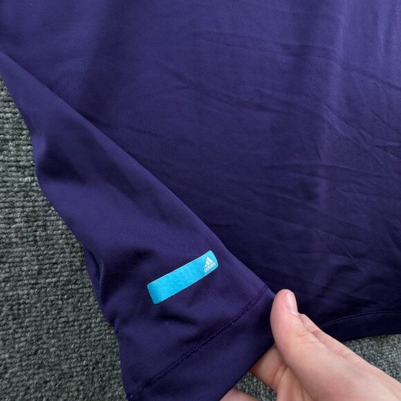 Adidas Coolmax Purple XL Short Sleeve Polo Shirt Puremotion W/ Pocket Blue - Picture 9 of 10